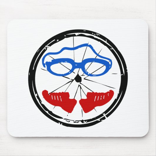 Tapis De Souris Logo artistique frais de triathlon (Devant)