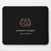 Tapis De Souris Logo Black & Rose Gold Lotus (Devant)