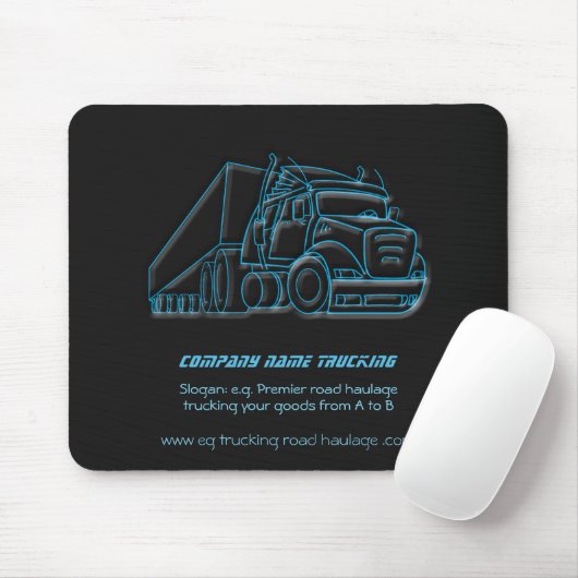 Tapis De Souris Logo bleu de la route Haulage Semi-camion (Avec souris)