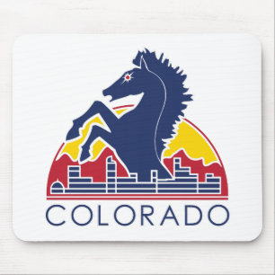Tapis De Souris Logo bleu du Colorado de cheval