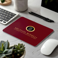 Logo Cardinal Red Leather Gold ROUND