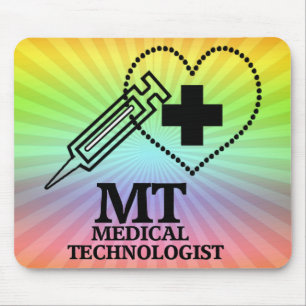 TAPIS DE SOURIS LOGO DE COEUR SYRINGE POUR LE TECHNOLOGUE MÉDICALE