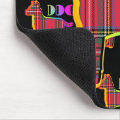 Tapis De Souris Logo de DOG Red Plaid Répéter sur noir (Coin)