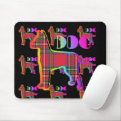 Tapis De Souris Logo de DOG Red Plaid Répéter sur noir (Avec souris)