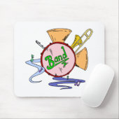 Tapis De Souris Logo de la bande scolaire Musicien (Avec souris)