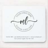 Tapis De Souris Logo de l'entreprise Simple Monogramme Initiales B (Devant)