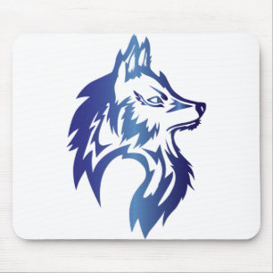 Tapis De Souris logo de loup bleu pour les ports