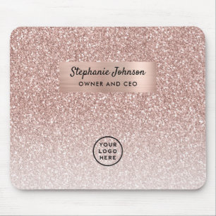 Tapis De Souris Logo de PDG Dame de la Glitter Rose Gold Tendance