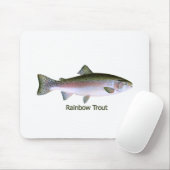 Tapis De Souris Logo de pêche de truite arc-en-ciel (Avec souris)