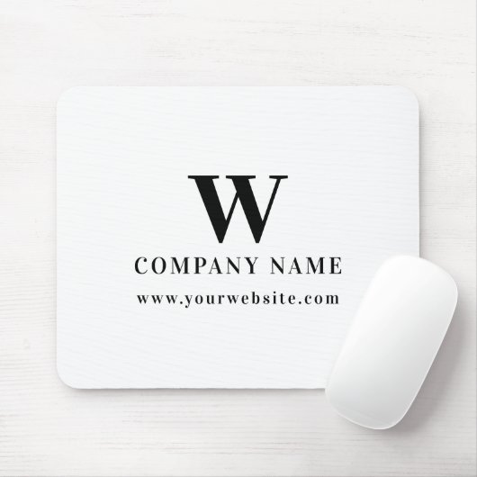 Tapis De Souris Logo de société professionnel monogramme nom site (Avec souris)