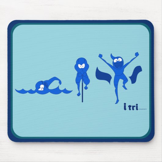 Tapis De Souris logo de Tri Toon dans le bleu pour le mousepad (Devant)