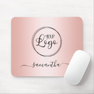 Tapis De Souris Logo dégradé or rose minimaliste moderne féminin