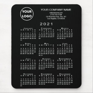 Tapis De Souris Logo d'entreprise 2021 et texte en noir