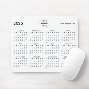 Tapis De Souris Logo d'entreprise 2025 Calendrier Noir