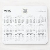 Tapis De Souris Logo d'entreprise 2025 Calendrier Noir (Devant)