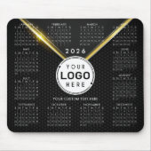 Tapis De Souris Logo d'entreprise 2026 Calendrier Black Gold (Devant)
