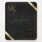 Tapis De Souris Logo d'entreprise en noir et or (Devant)