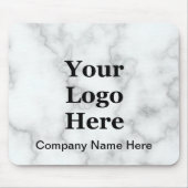 Tapis De Souris Logo d'entreprise et nom Faux Marbre blanc Modèle (Devant)