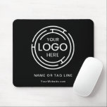 Tapis De Souris Logo d'entreprise minimaliste<br><div class="desc">Personnalisez ce pavé de souris avec le logo de votre entreprise, votre slogan ou ligne de balise et votre adresse de site Web (vous pouvez laisser vide si vous ne voulez pas imprimer.) CHANGEZ la couleur noire à n'importe quoi avec nos outils de modification. Utilisez le bouton de message si...</div>