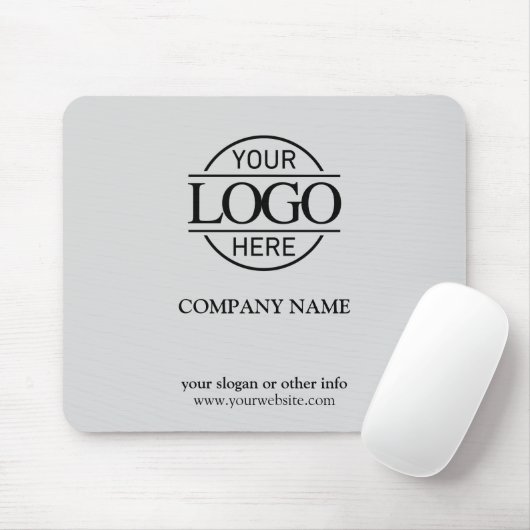 Tapis De Souris Logo d'entreprise moderne Custom Light Grey (Avec souris)