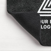 Tapis De Souris Logo d'entreprise moderne en cuir noir Faux (Coin)