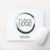 Tapis De Souris Logo d'entreprise noir promotionnel (Avec souris)