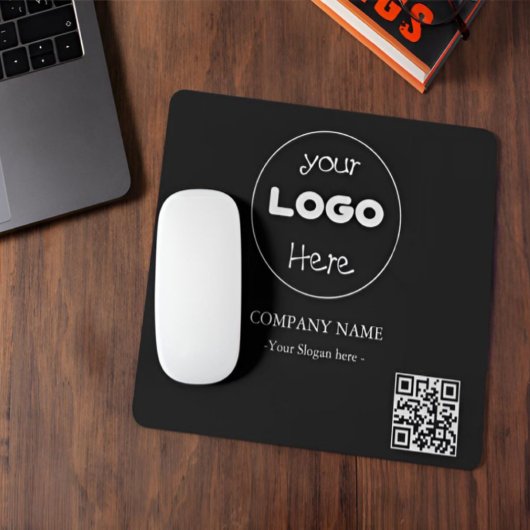 Tapis De Souris Logo d'entreprise personnalisé | Code QR élégant