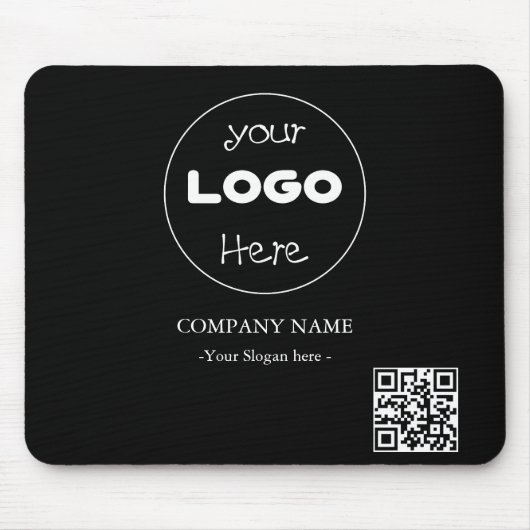 Tapis De Souris Logo d'entreprise personnalisé | Code QR élégant (Devant)