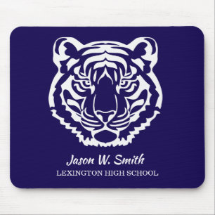 Tapis De Souris Logo des Tigres Bleu Marine de l'École