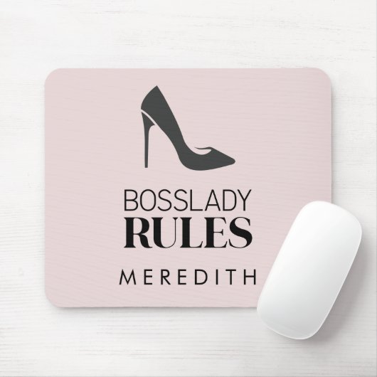 Tapis De Souris Logo du Boss Lady Rules personnalisé (Avec souris)