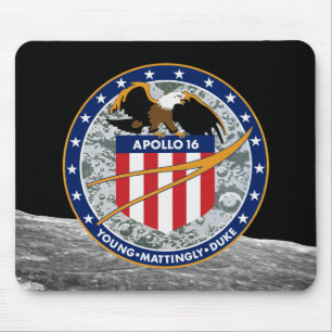 Tapis De Souris Logo du patch de mission NASA Apollo 16