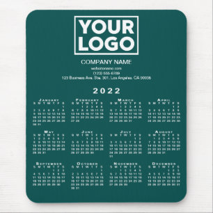 Tapis De Souris Logo et texte 2022 de l'entreprise sur Blue Green