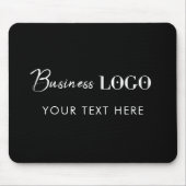Tapis De Souris Logo et texte professionnel de l'entreprise Black  (Devant)