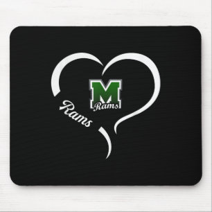Tapis De Souris Logo Marshfield Rams Demi-Coeur Slogan Hs