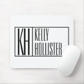 Tapis De Souris Logo moderne, noir et blanc, Initiales & Nom (Avec souris)