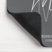 Tapis De Souris Logo Monogramme Moderne Consultant Gris (Coin)
