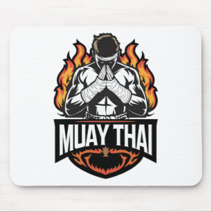 Tapis De Souris Logo Muay Thai - Thai Boxer Fighter