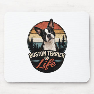 Tapis De Souris Logo officiel de la vie des Boston Terrier