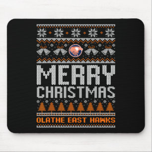 Tapis De Souris Logo Olathe East Hawks Joyeux Noël Douleur moche