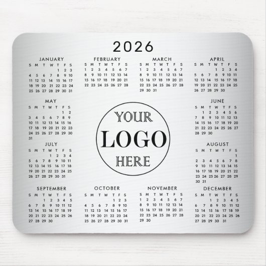 Tapis De Souris Logo personnalisé Blurred Grey Arrière - plan Cale (Devant)