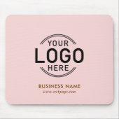 Tapis De Souris Logo personnalisé Blush Pink Nom simple Site Web (Devant)