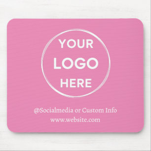 Tapis De Souris Logo Personnalisé Rose Moderne Minimaliste Personn