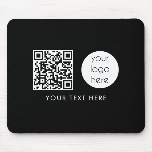 Tapis De Souris Logo professionnel QR Code et texte (Devant)