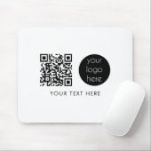 Tapis De Souris Logo professionnel QR Code et texte (Avec souris)