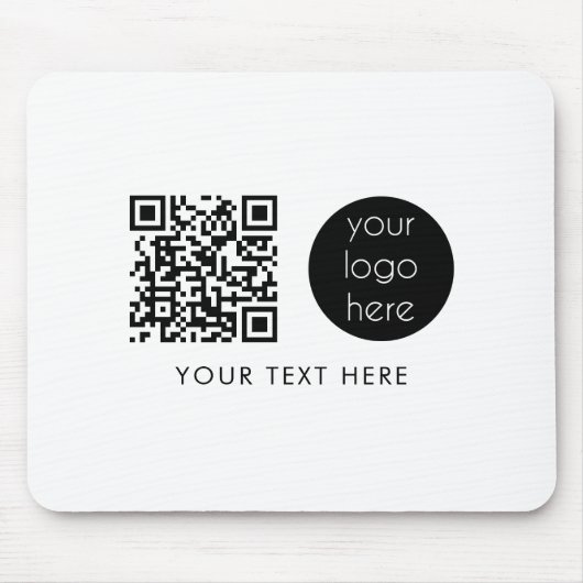 Tapis De Souris Logo professionnel QR Code et texte (Devant)