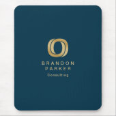 Tapis De Souris Logo professionnel simple Gold Business sur Navy (Devant)