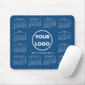 Tapis De Souris Logo simple 2021 Calendrier Business sur Blue (Avec souris)