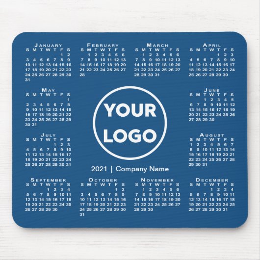 Tapis De Souris Logo simple 2021 Calendrier Business sur Blue (Devant)