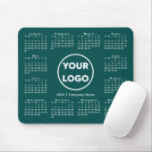 Tapis De Souris Logo simple 2021 Calendrier Business sur Blue-Gree (Avec souris)