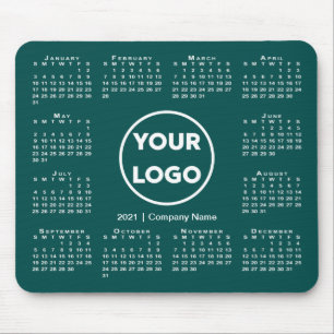 Tapis De Souris Logo simple 2021 Calendrier Business sur Blue-Gree